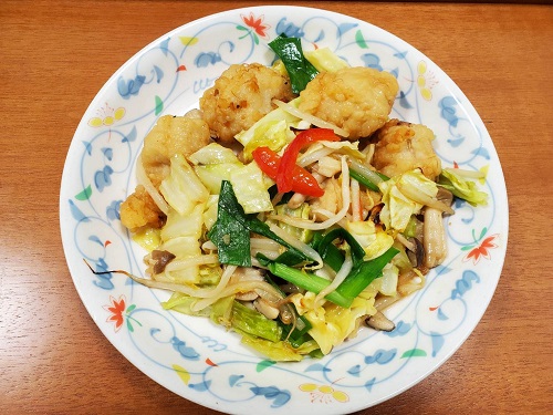 ■豚竜田野菜炒め