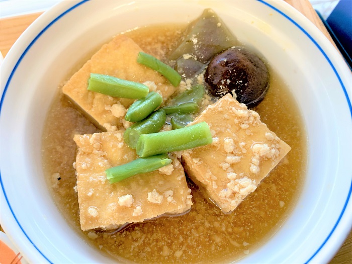 【夕食】揚げ豆腐そぼろあん