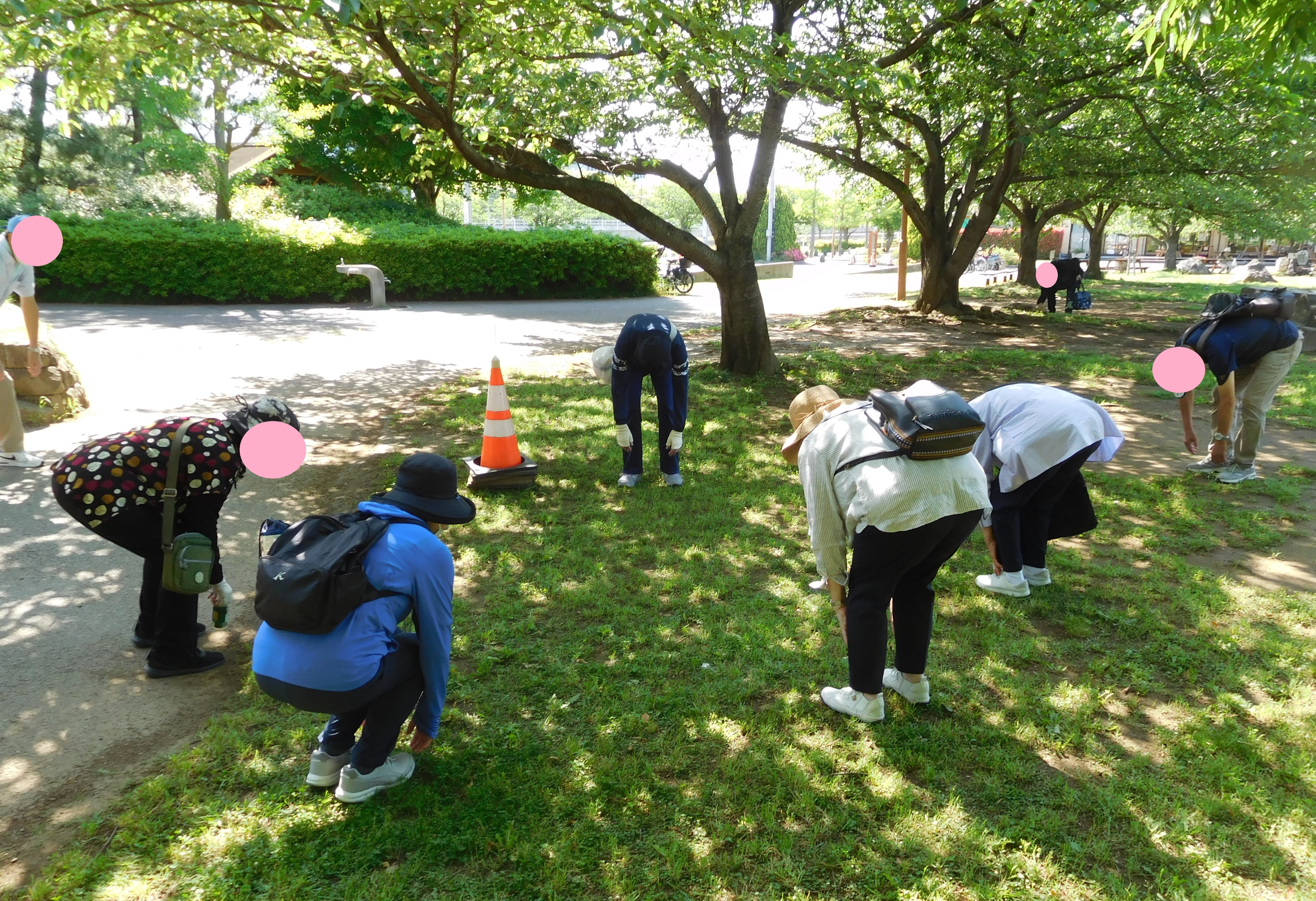 折り返し園へ戻るためストレッチタイムです