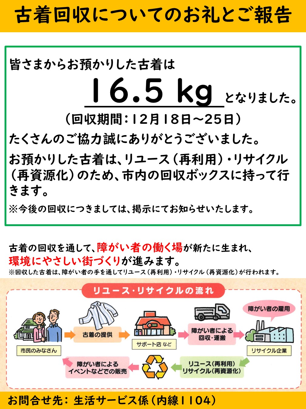 市内の回収ボックスに持って行きます