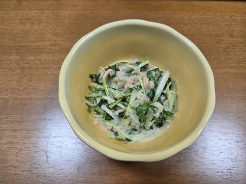 ■水菜とツナの和え物