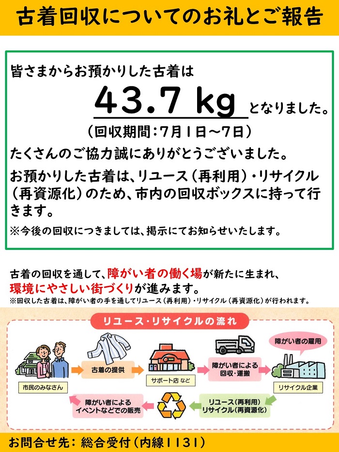 市内の回収ボックスに持って行きます
