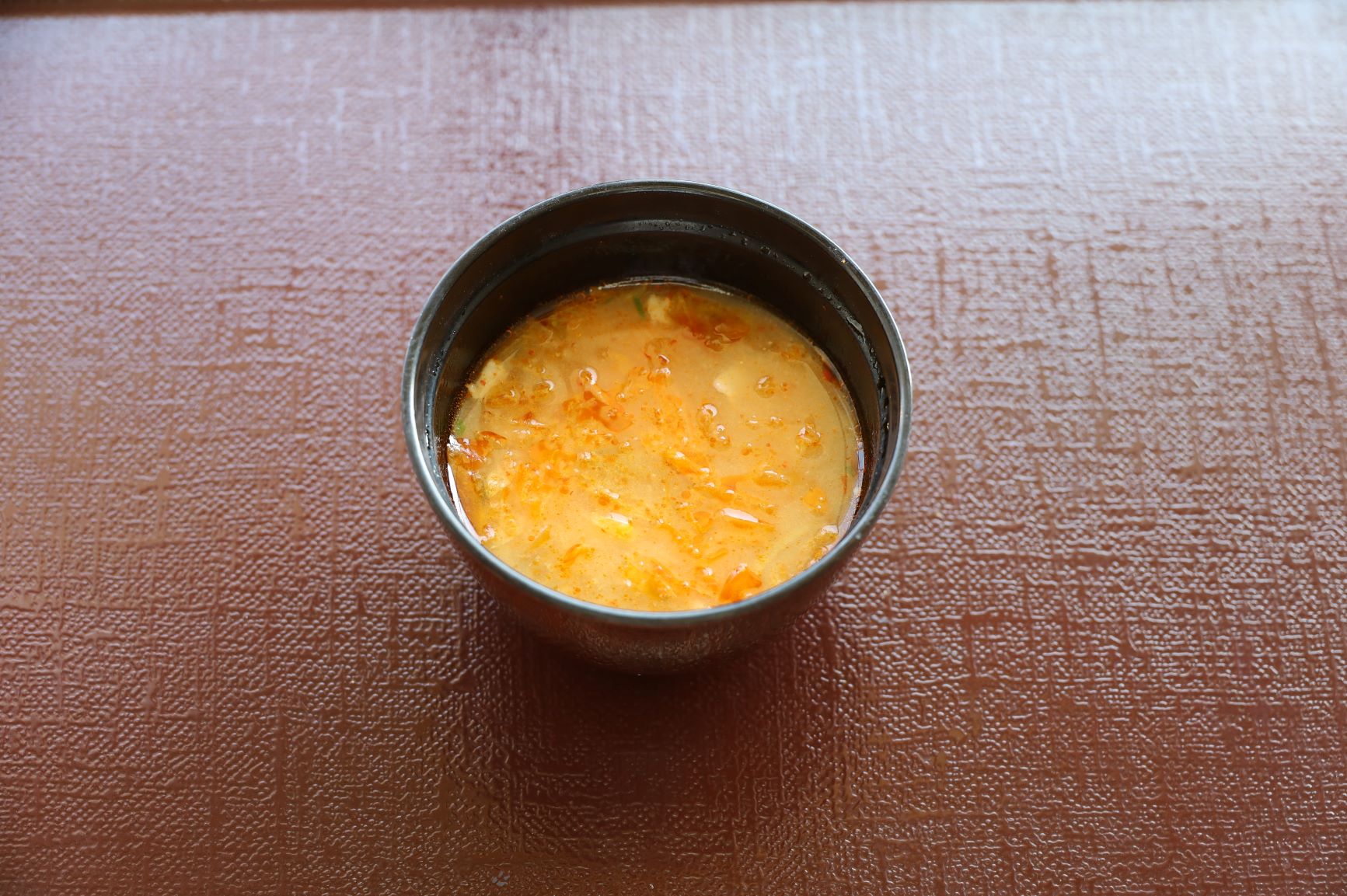 1月17日（土）　夕食　汁物
厚揚げと豚肉のキムチみそ汁