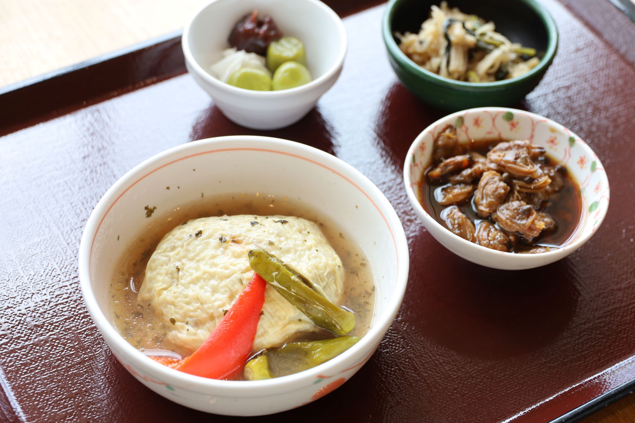 A食　鱧すり身の湯葉巻き蒸し