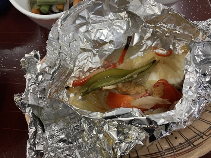 【昼食】白身魚のホイル焼き
