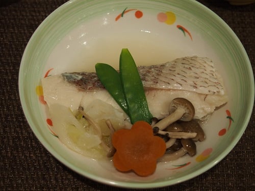 B食：白身魚の酒蒸し