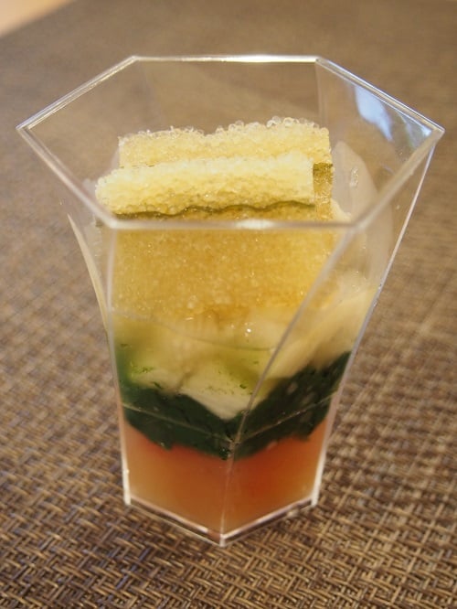 《子持ち昆布と夏野菜の重ね盛り》