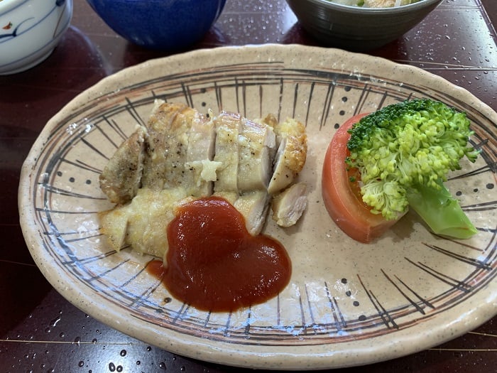 【昼食】鶏肉のガーリック焼き