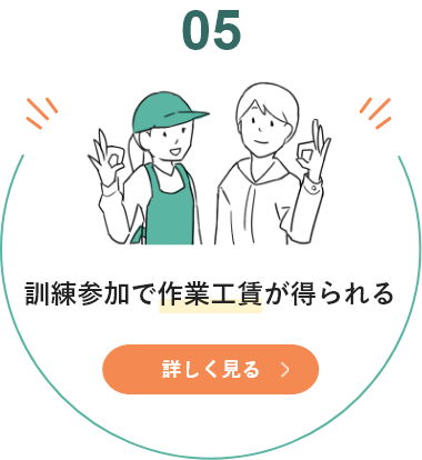 訓練参加で作業工賃が得られる