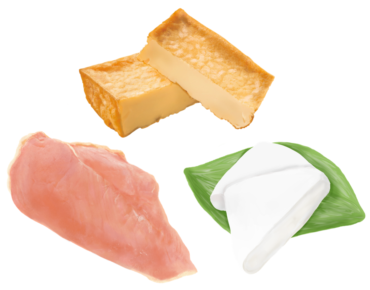 厚揚げ、鶏むね肉、ハンペン