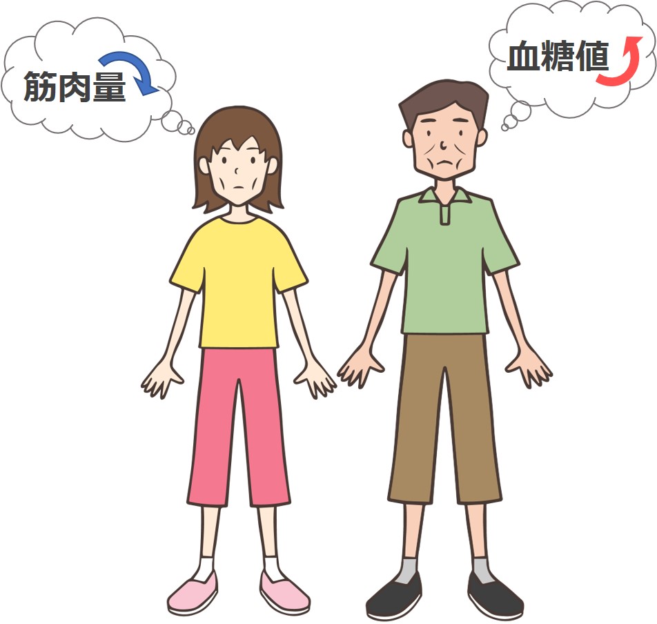 筋肉量の低下と高血糖