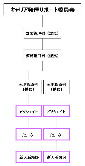 保健看護管理課新人教育体制フロー